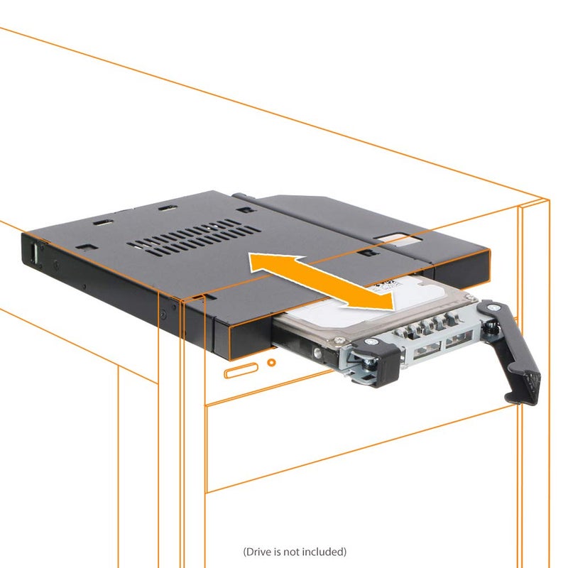 ICY DOCK 2.5â€ SATA/SAS HDD/SSD Rugged Full Metal Mobile Rack for Slim ODD or Slim FDD Bay | ToughArmor MB411SPO-B - Image 2